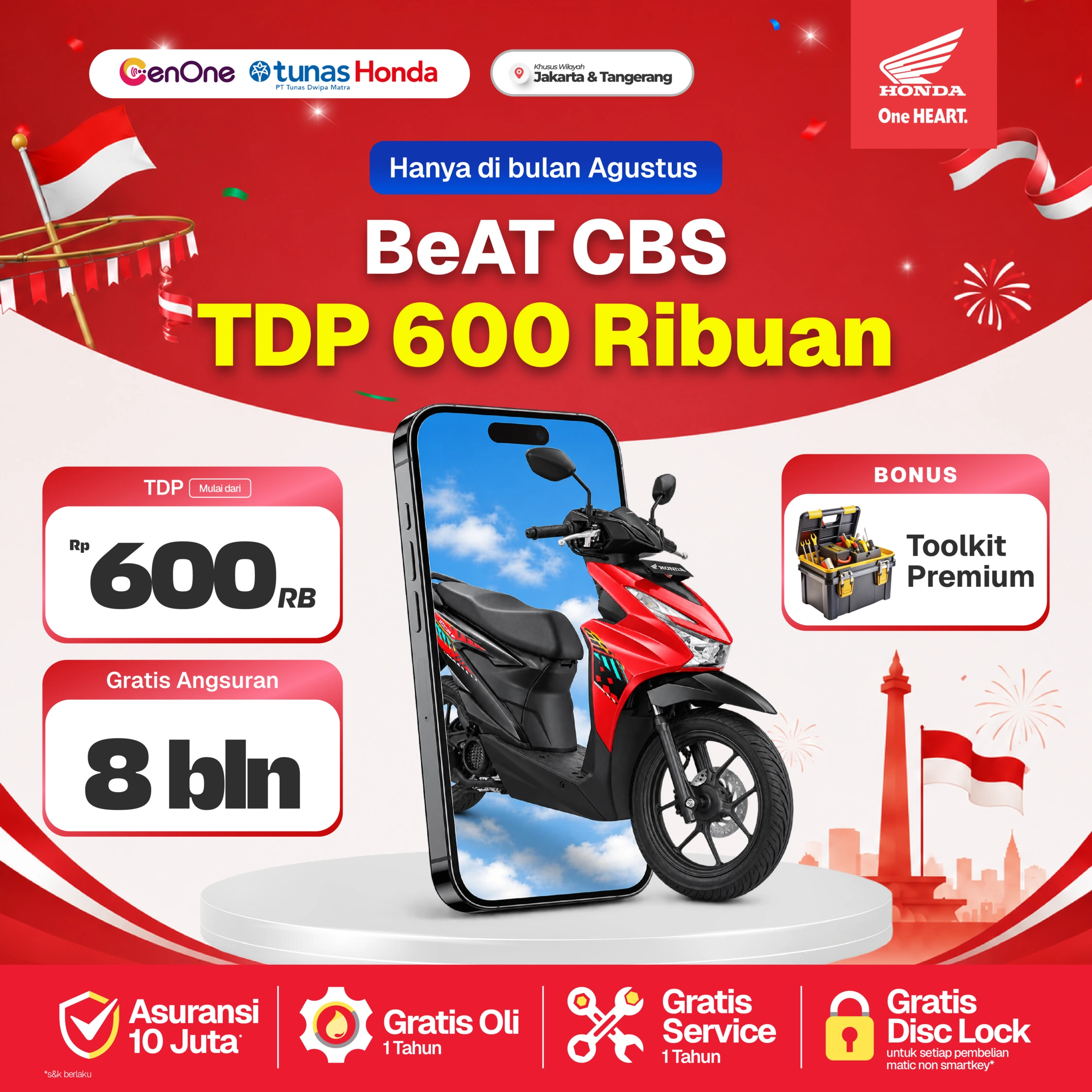 PROMO MERDEKA AGUSTUS! Honda BeAT Cuma 600 Ribuan!